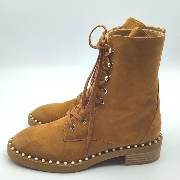 NEW STUART WEITZMAN SONDRA ANKLE BOOT IN TAN 🤎 SIZE 5  $782 - Picture 7 of 15